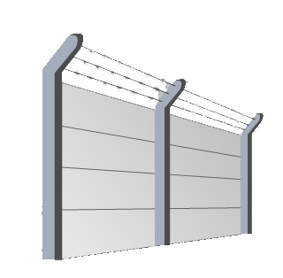 muro con alambre de puas